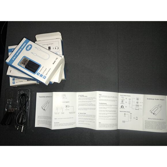 Get 4 NIB  2-in-1 Bluetooth Aux Adapter, Audio Receiver Aux Bluetooth Adapters - Picture 4 of 6